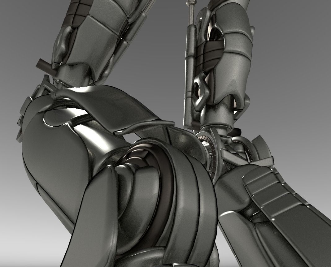 Robot legs version 2 rigged  and animated 3D model_15