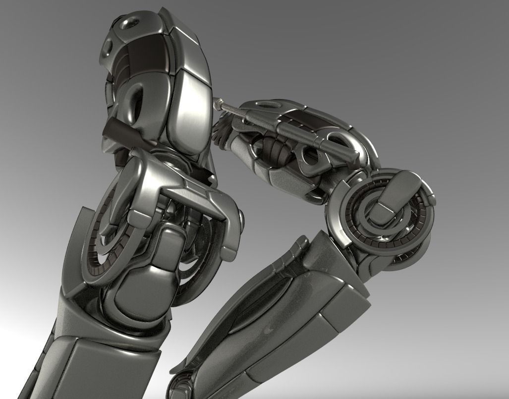 Robot legs version 2 rigged  and animated 3D model_13