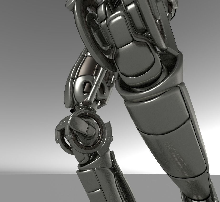 Robot legs version 2 rigged  and animated 3D model_14