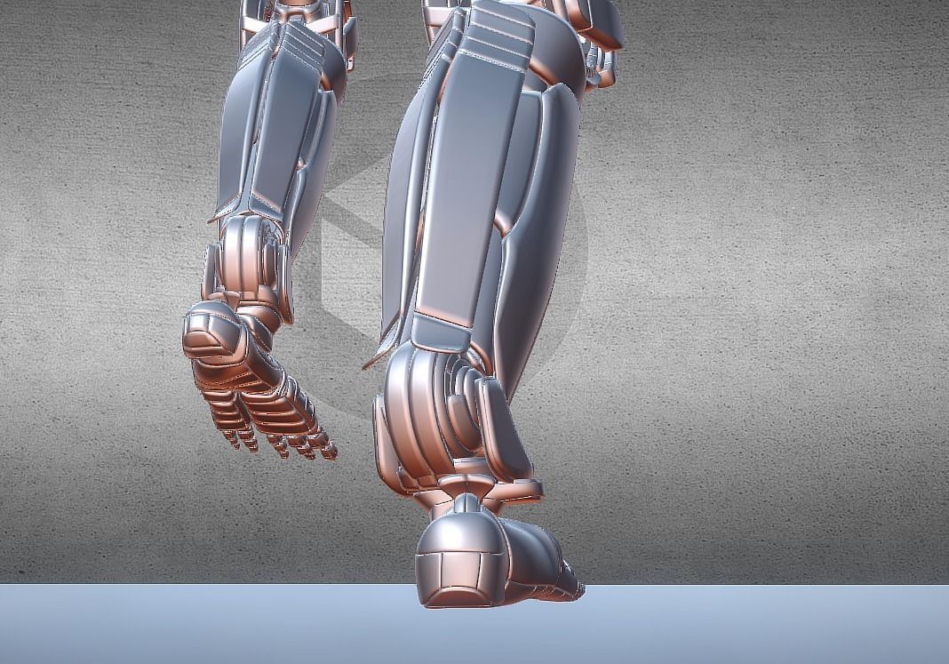 Robot legs version 2 rigged  and animated 3D model_39
