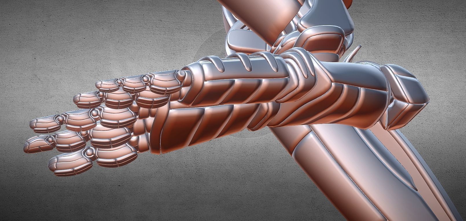 Robot legs version 2 rigged  and animated 3D model_37