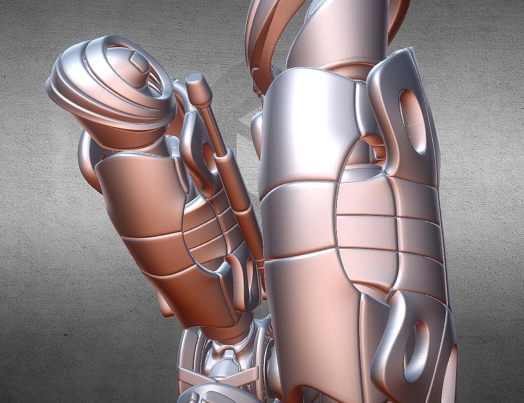 Robot legs version 2 rigged  and animated 3D model_46