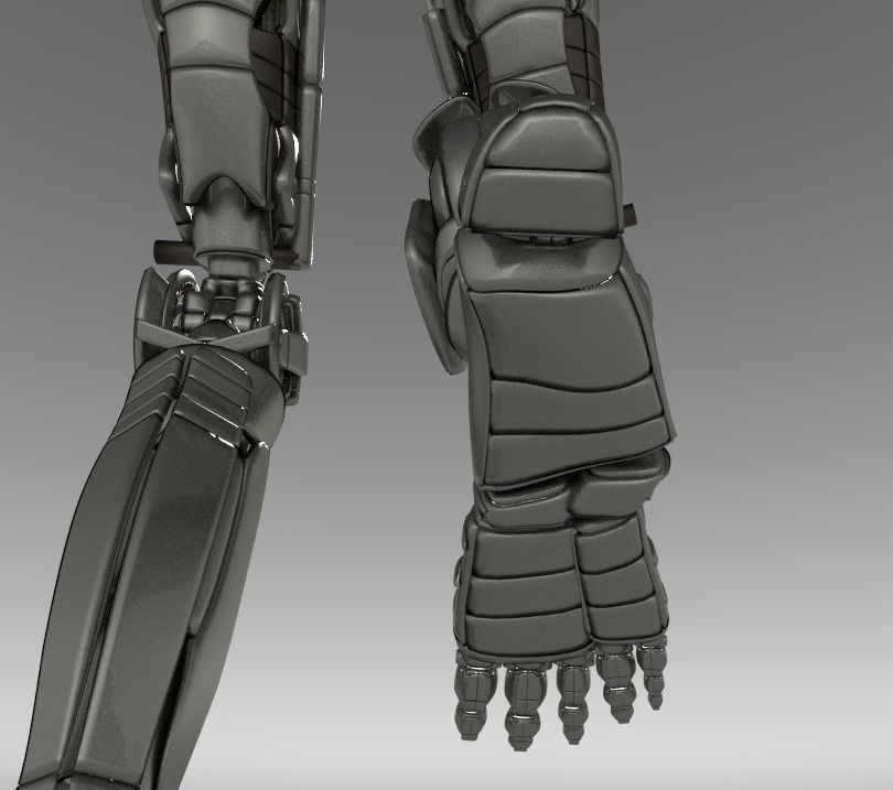 Robot legs version 2 rigged  and animated 3D model_23