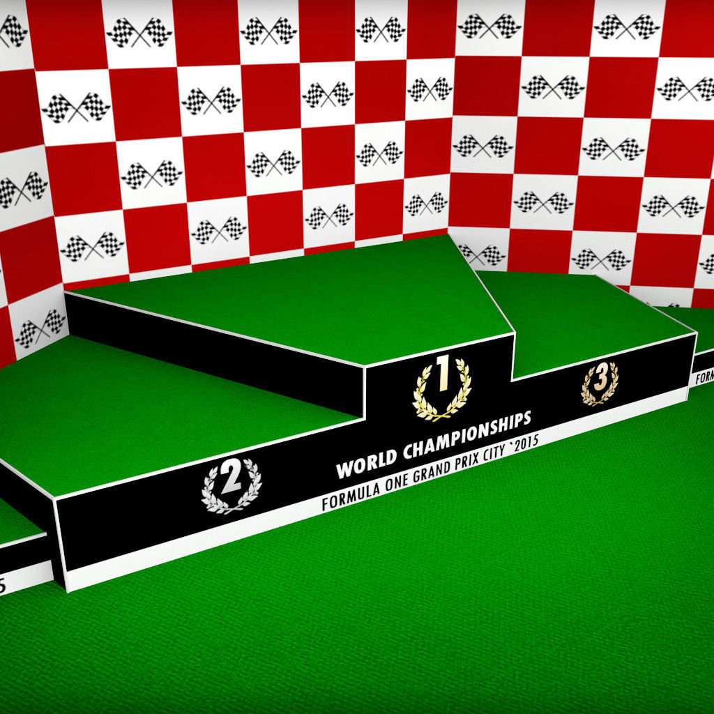Formula One sport podium Low-poly 3D model_2