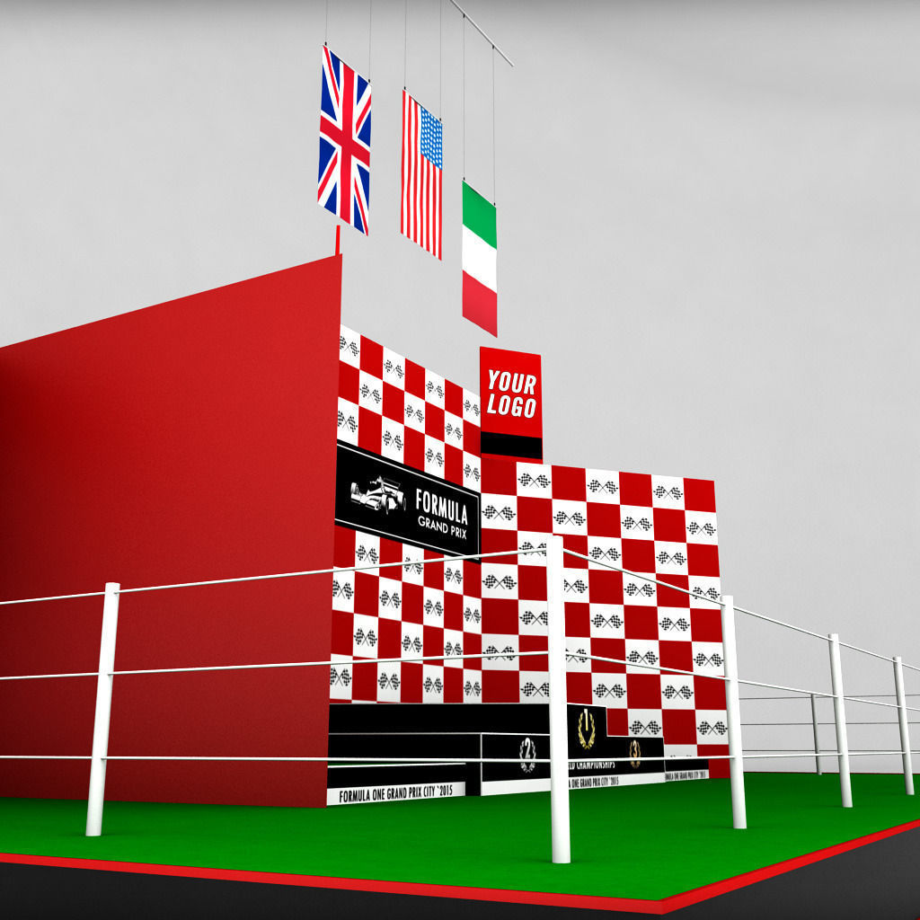 Formula One sport podium Low-poly 3D model_5