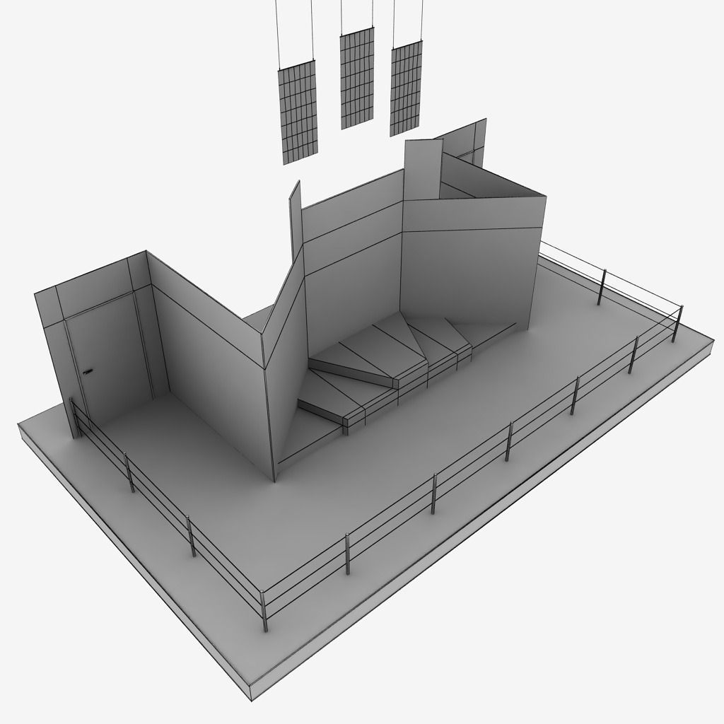 Formula One sport podium Low-poly 3D model_7