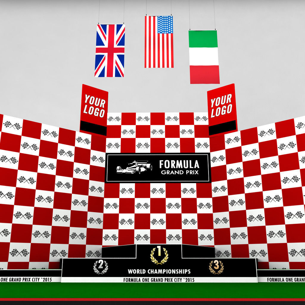 Formula One sport podium Low-poly 3D model_6