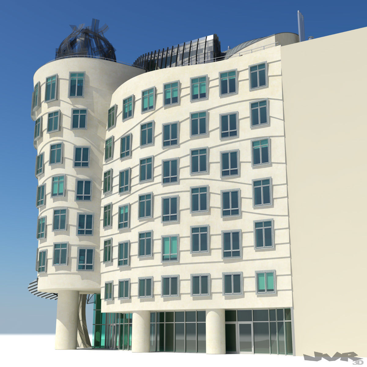 Dancing House 3D model_4