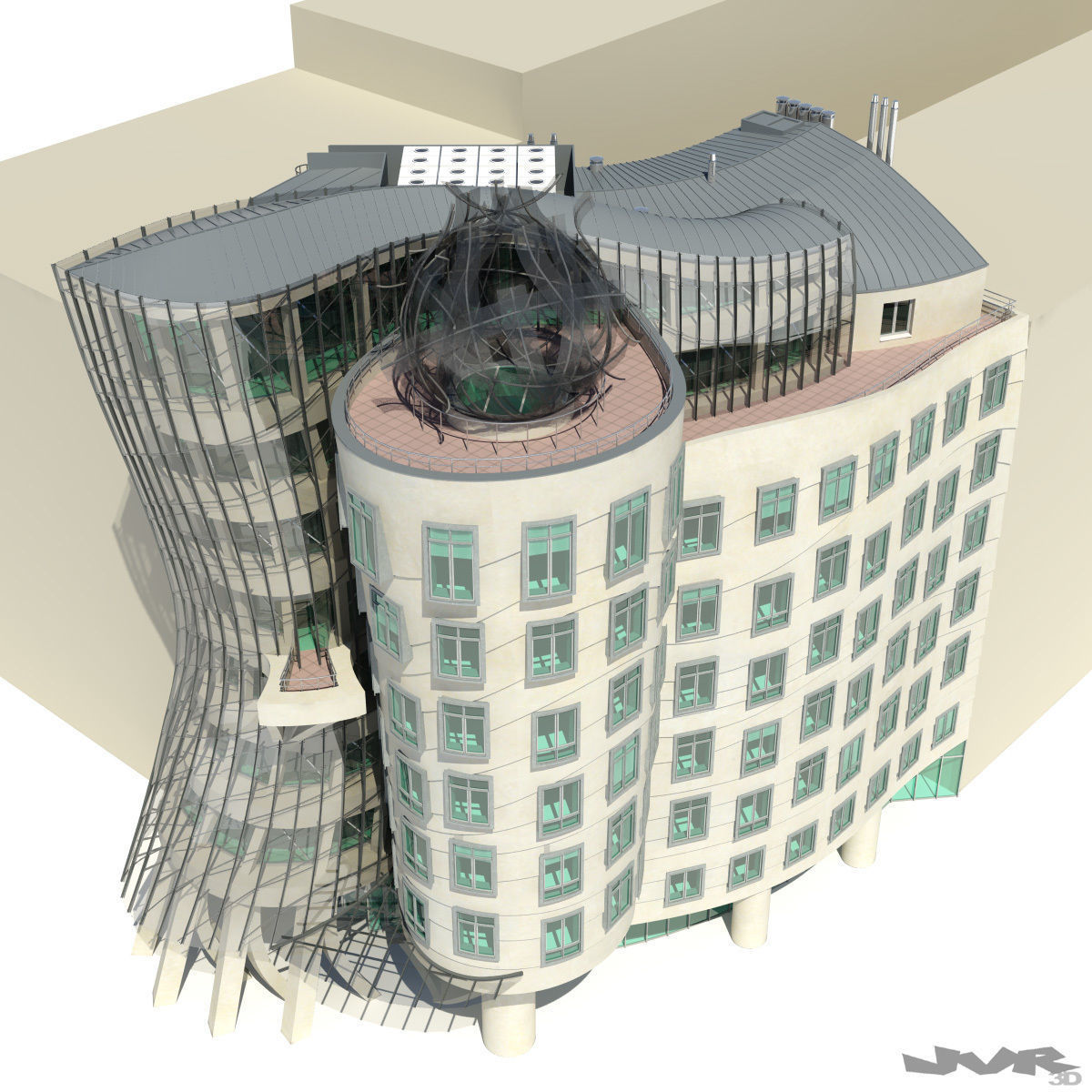 Dancing House 3D model_8