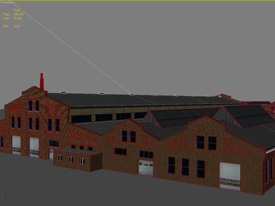 Old european factory complex 3D model_14