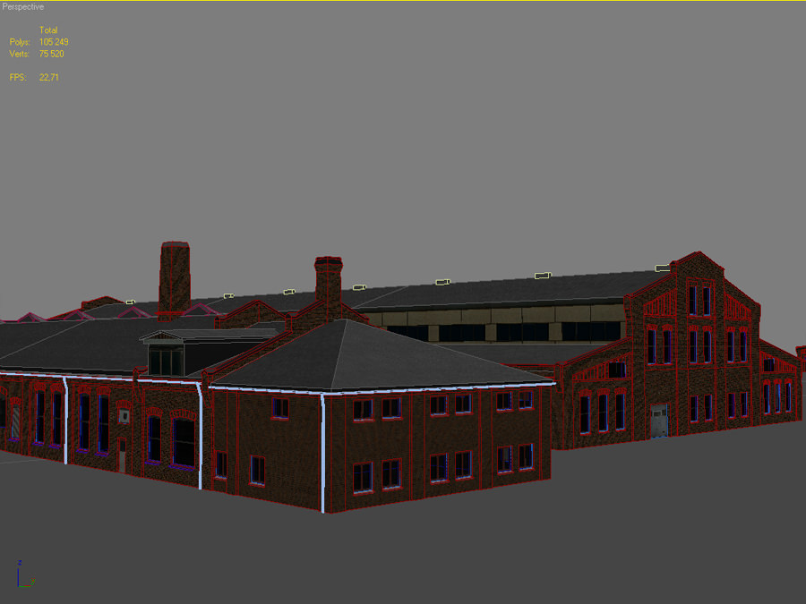Old european factory complex 3D model_15