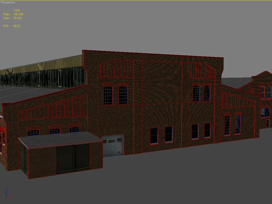 Old european factory complex 3D model_13