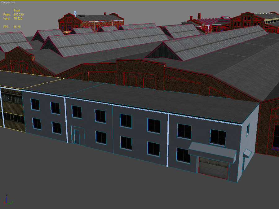 Old european factory complex 3D model_17