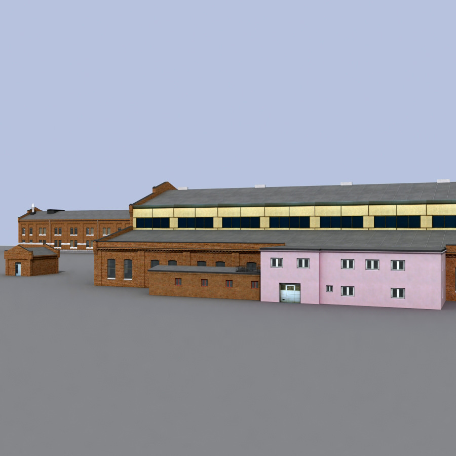 Old european factory complex 3D model_24