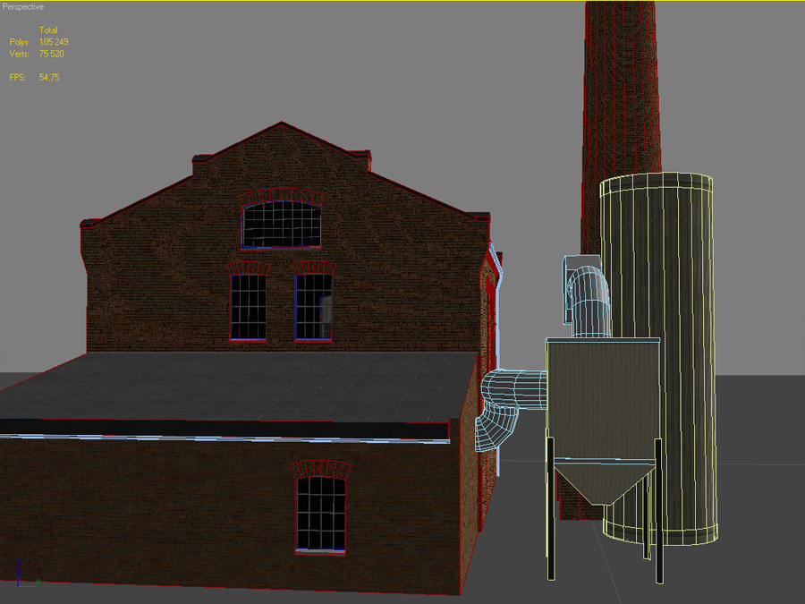 Old european factory complex 3D model_12