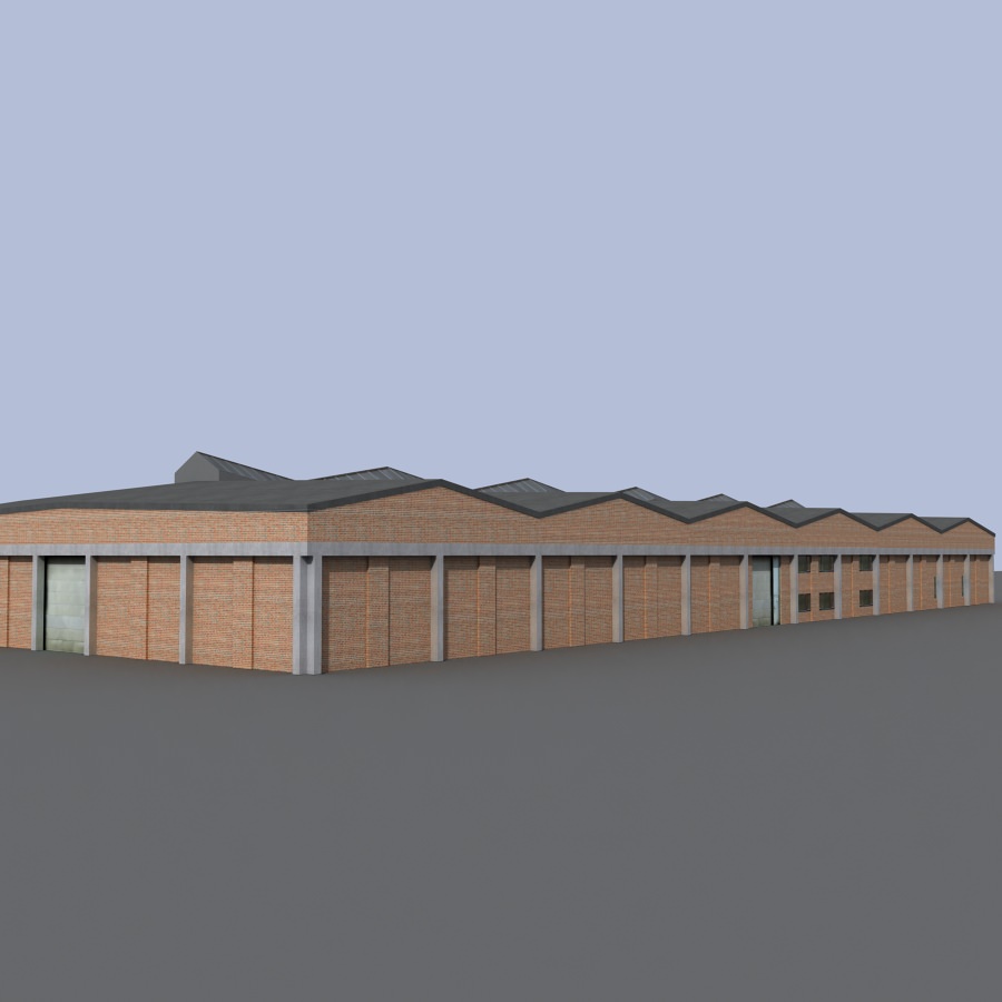 Old european factory complex 3D model_6