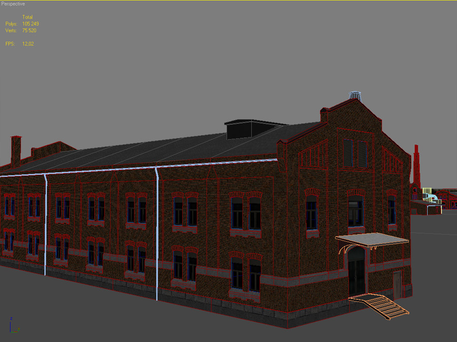 Old european factory complex 3D model_16