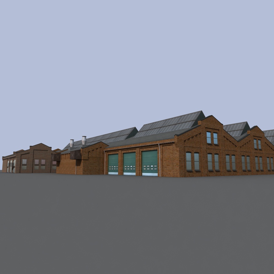 Old european factory complex 3D model_19