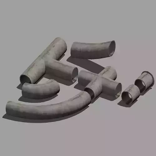 Modular sewerage construction set 1 Free low-poly 3D model