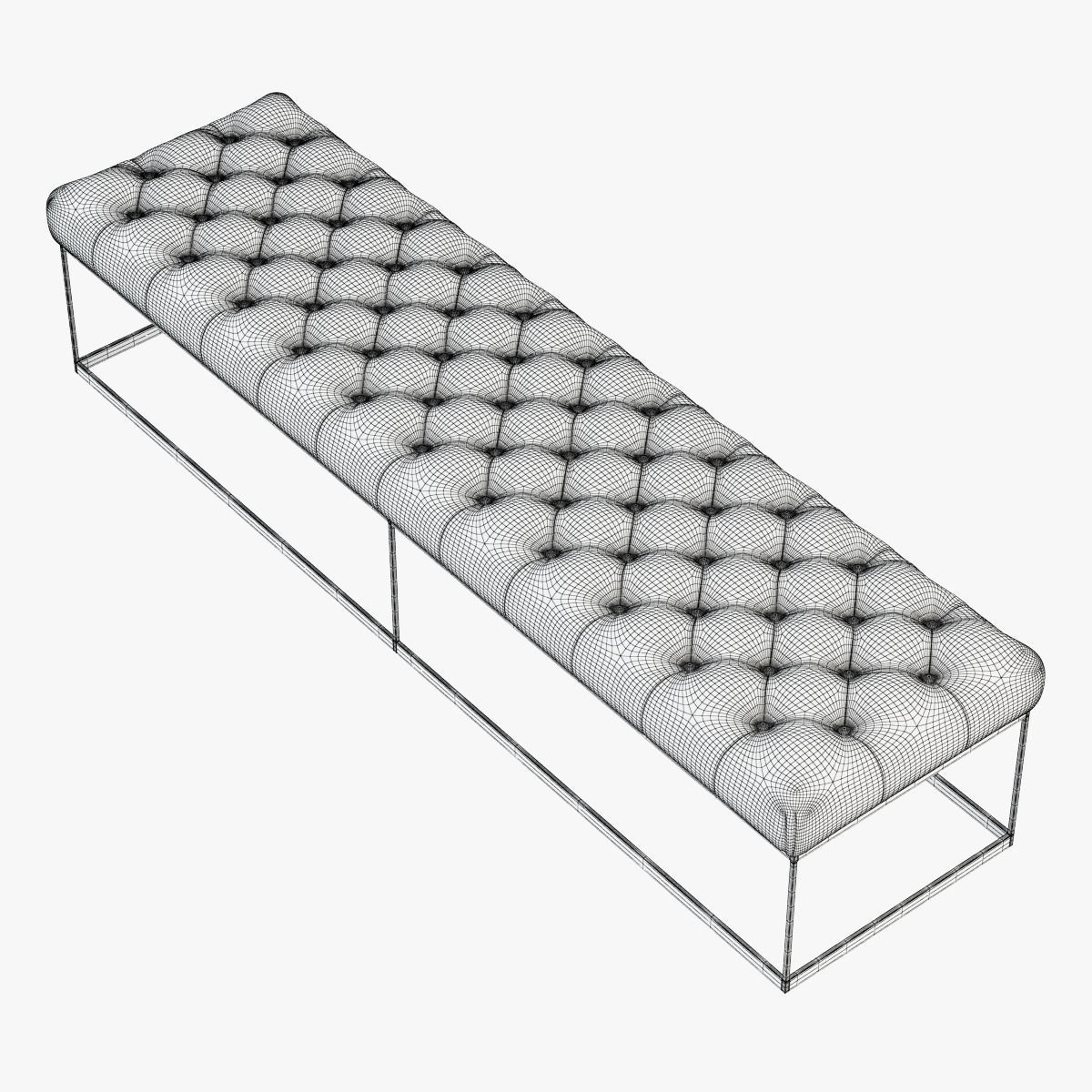 Brown leather banquette eich 0432 3D model_3