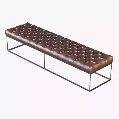 Brown leather banquette eich 0432 3D model