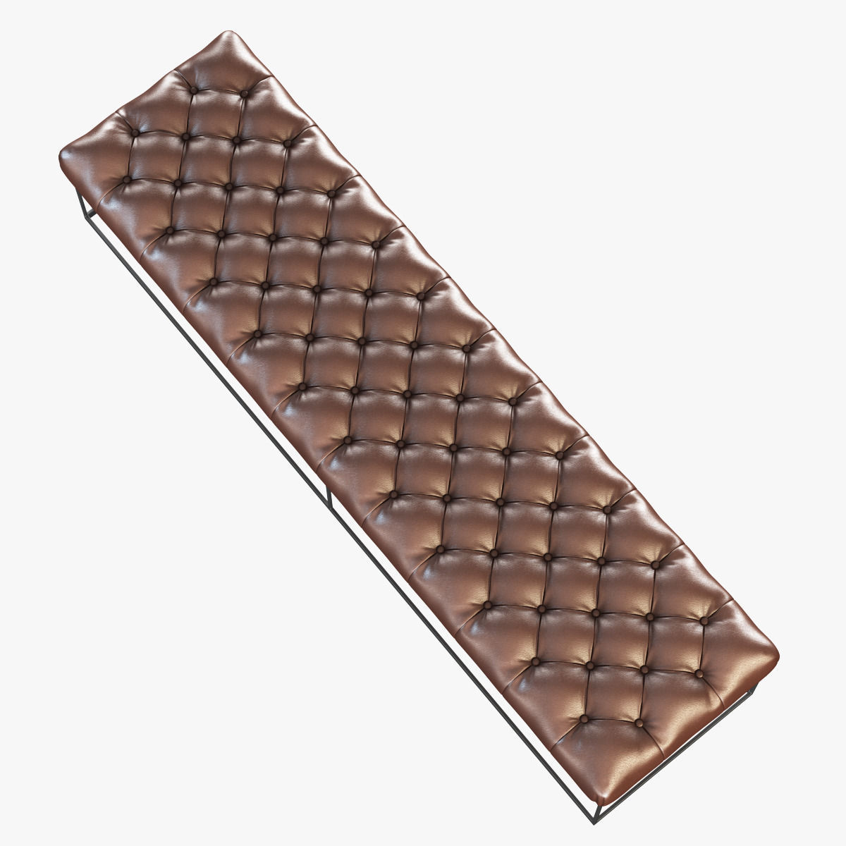 Brown leather banquette eich 0432 3D model_2