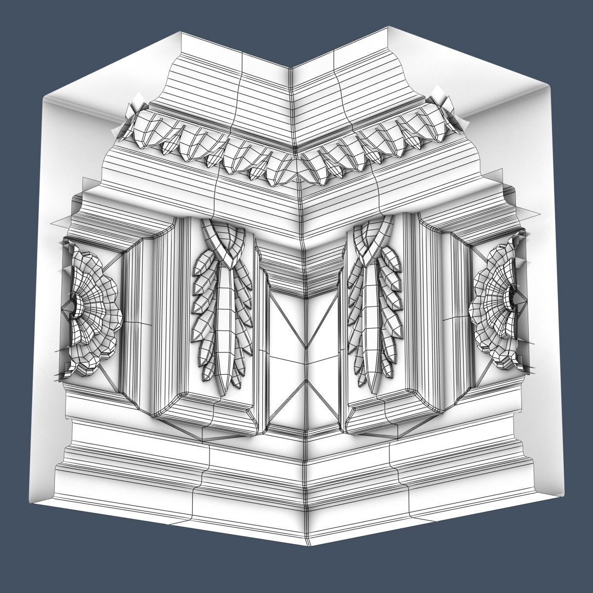 Decorative Crown Molding 3D model_5