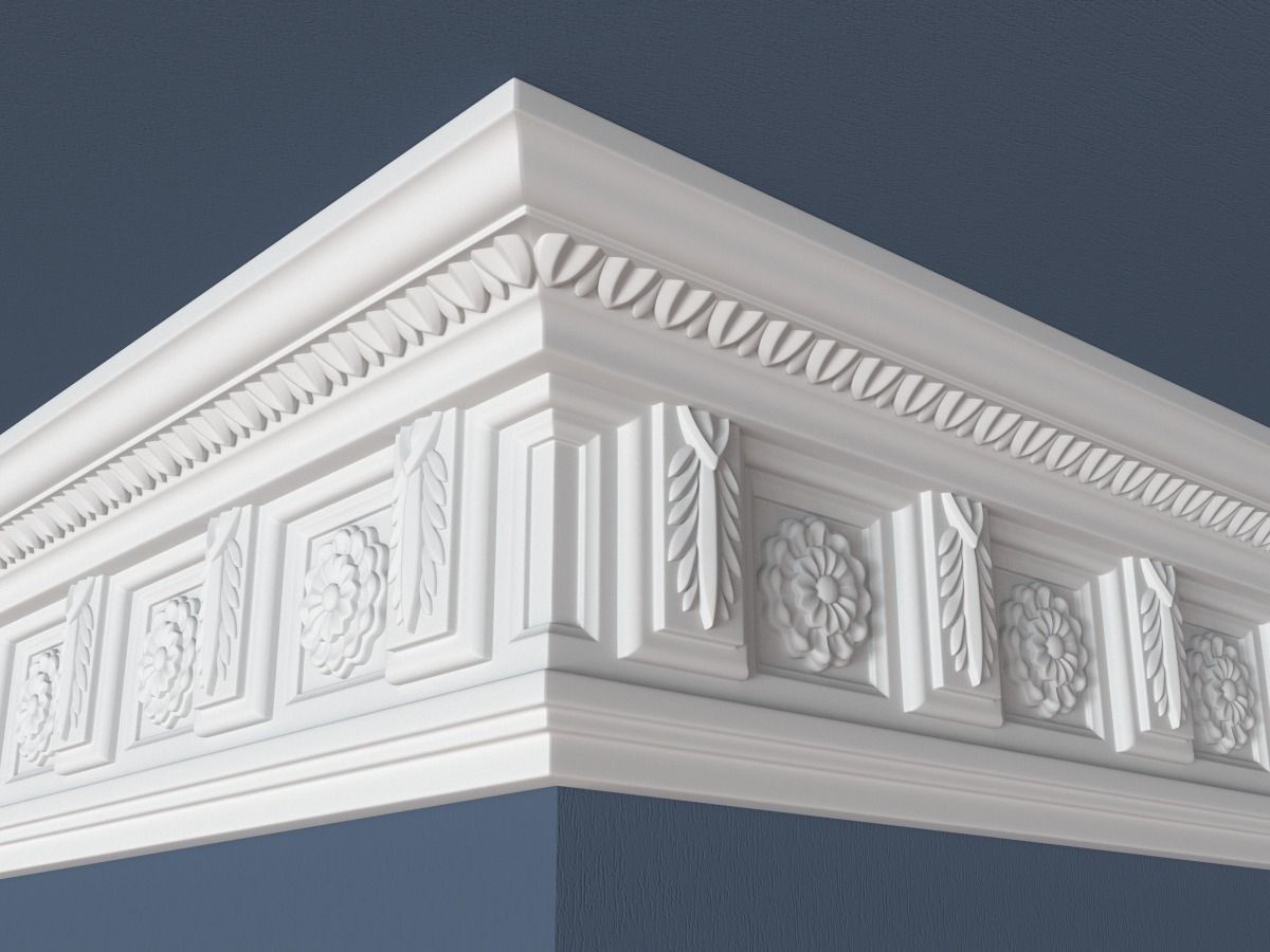 Decorative Crown Molding 3D model_0