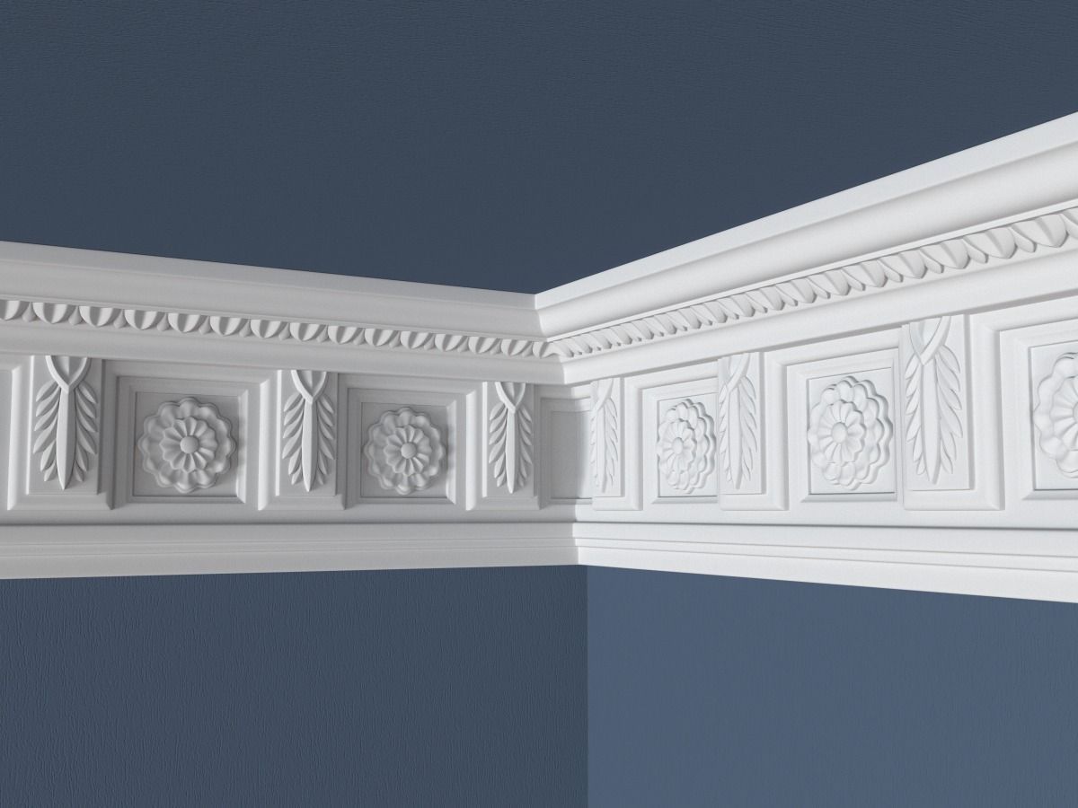 Decorative Crown Molding 3D model_2