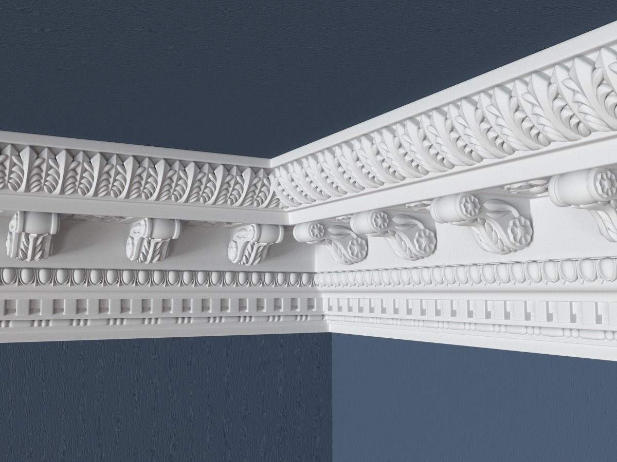 Decorative Crown Molding 002 3D Model MAX OBJ FBX MA MB