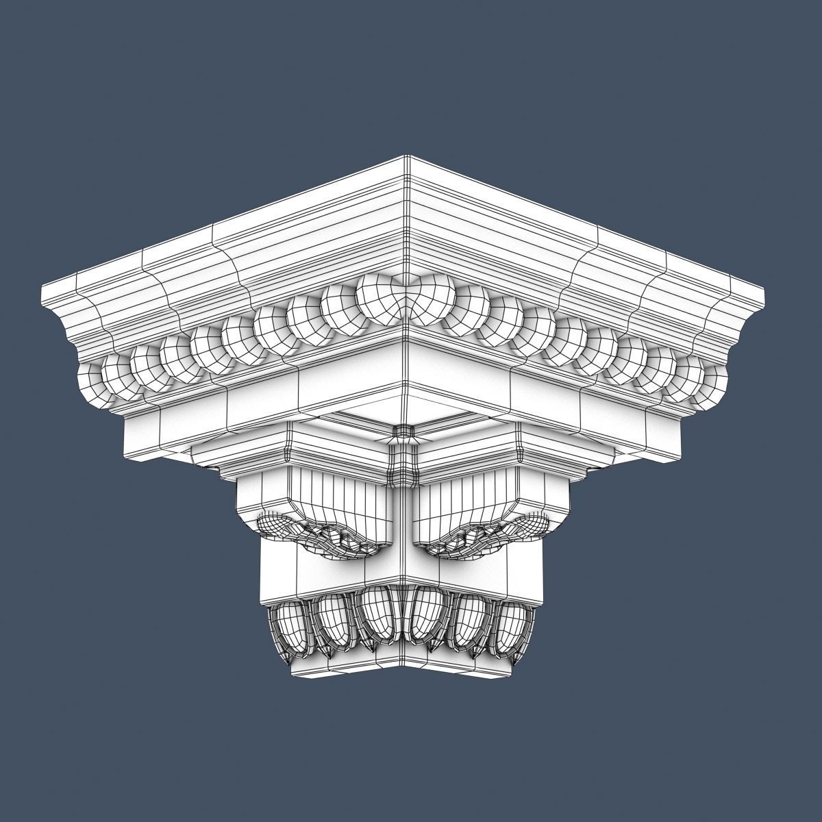 Decorative Crown Molding 3D model_3