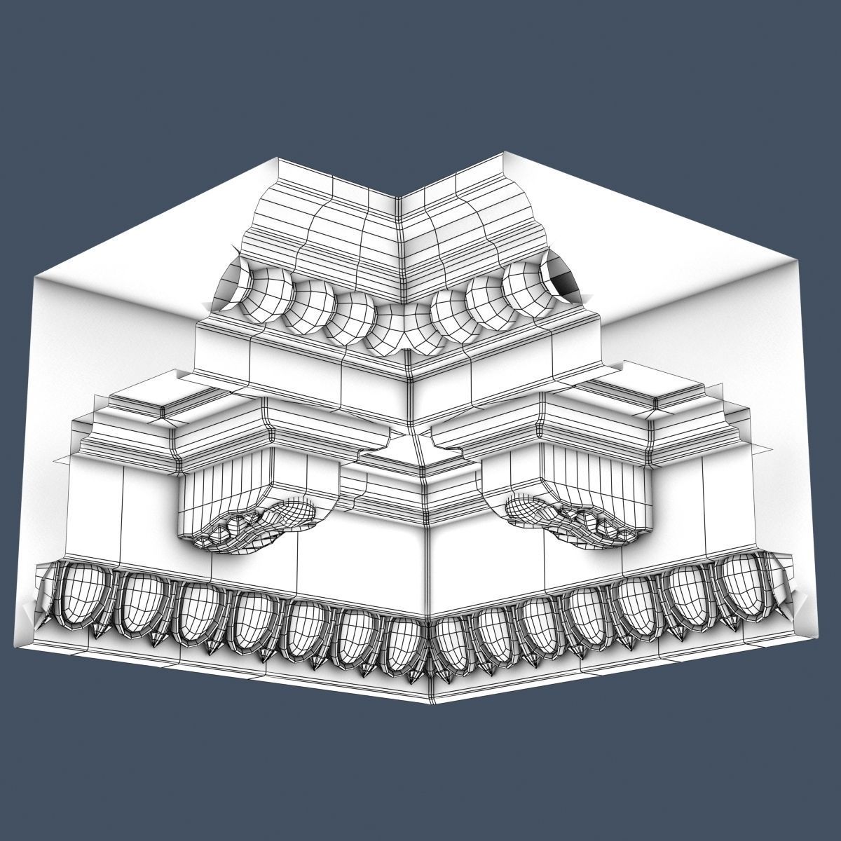 Decorative Crown Molding 3D model_5