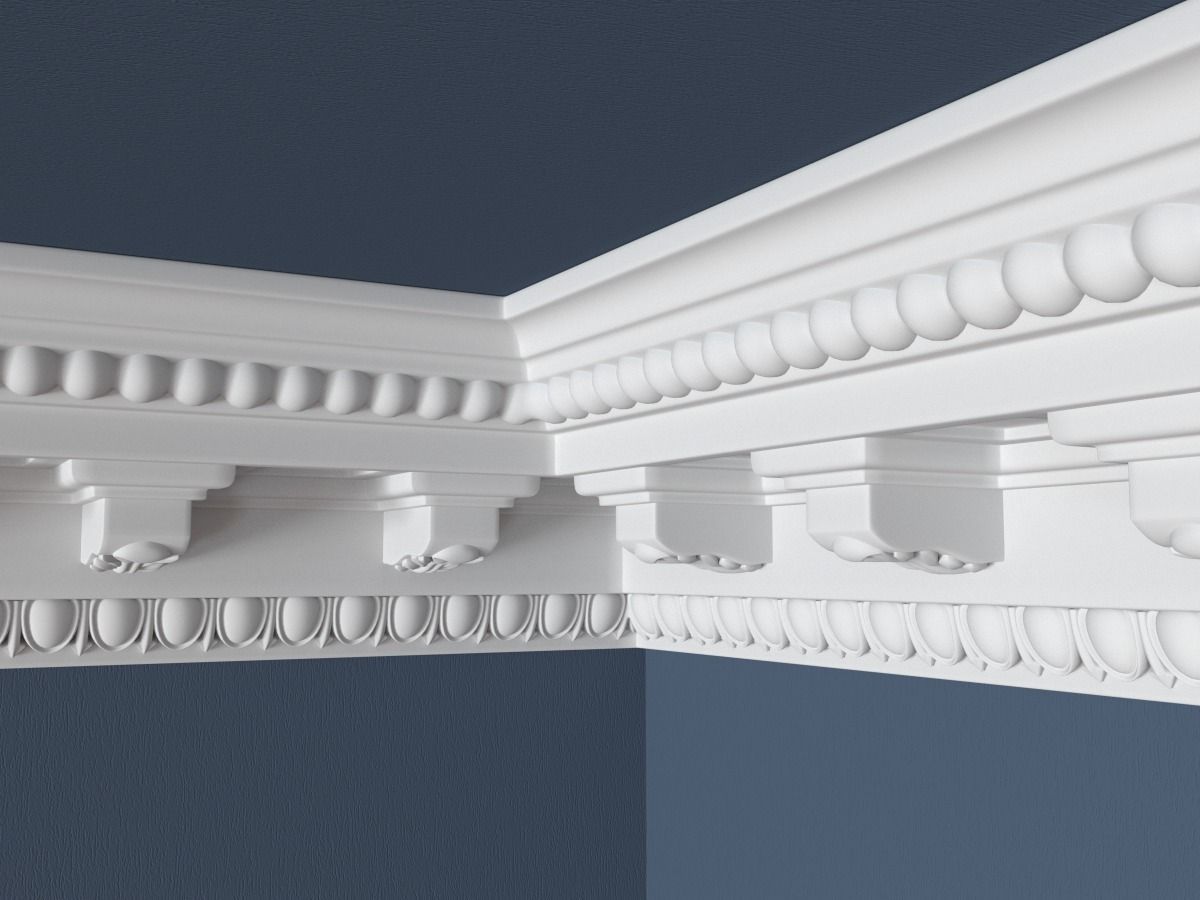 Decorative Crown Molding 3D model_2