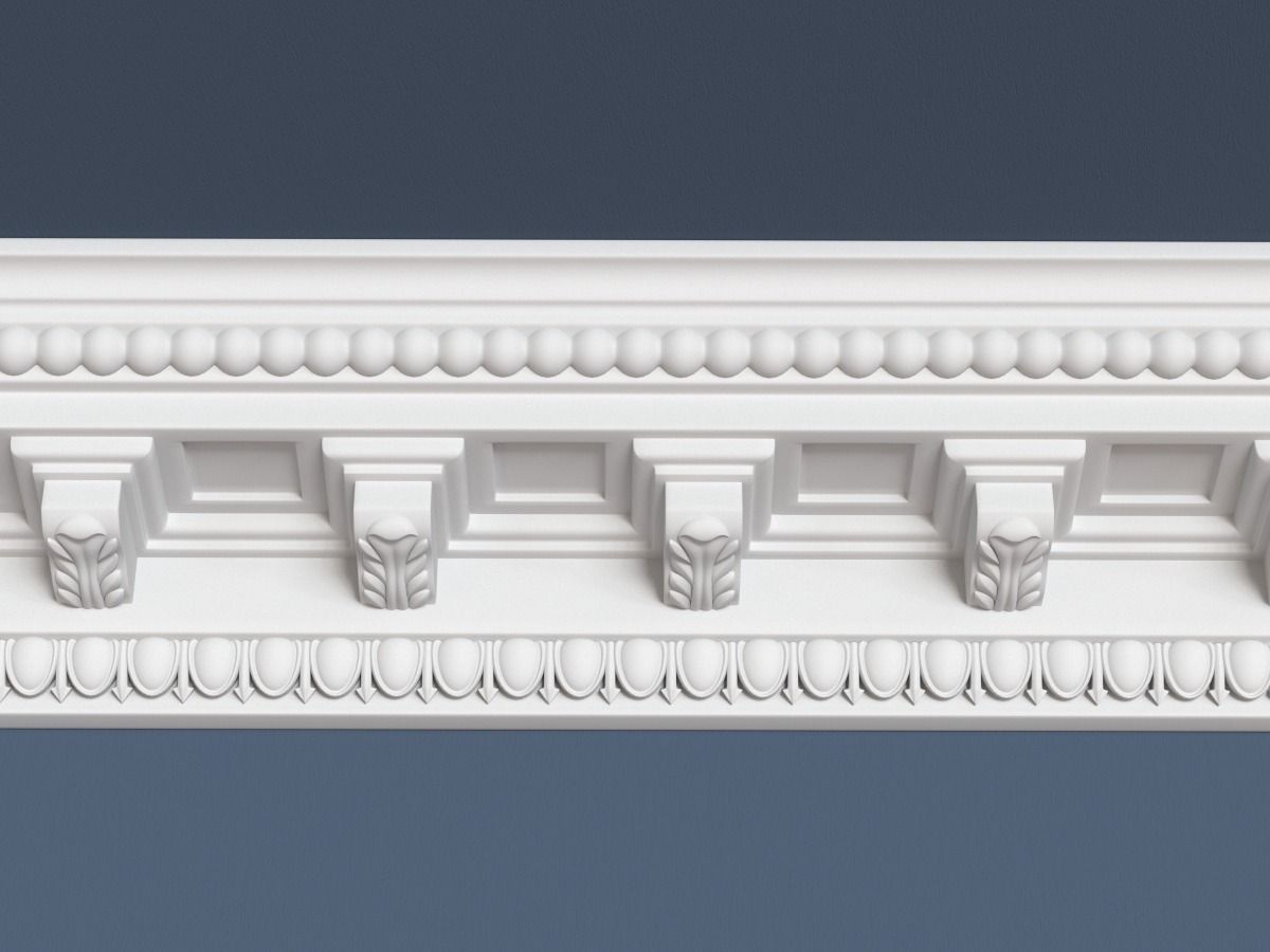 Decorative Crown Molding 3D model_1