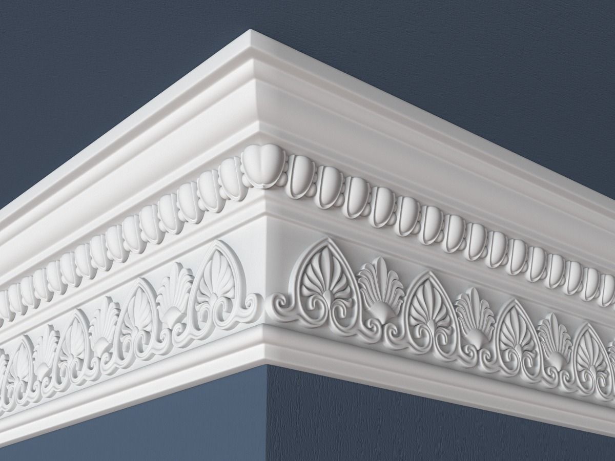 Decorative Crown Molding 3D model_0
