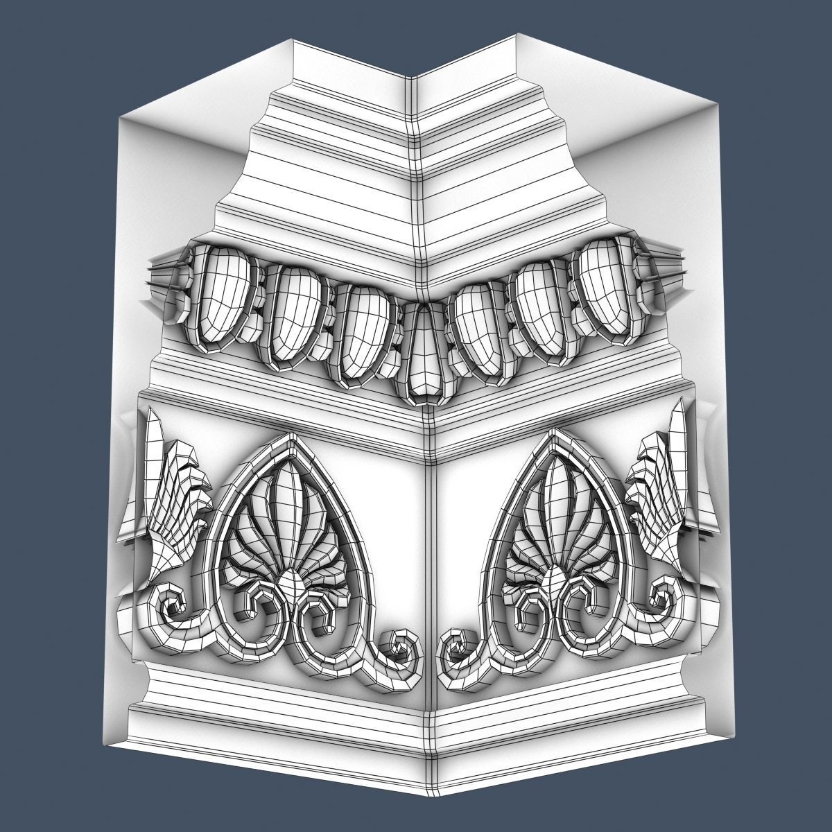 Decorative Crown Molding 3D model_5