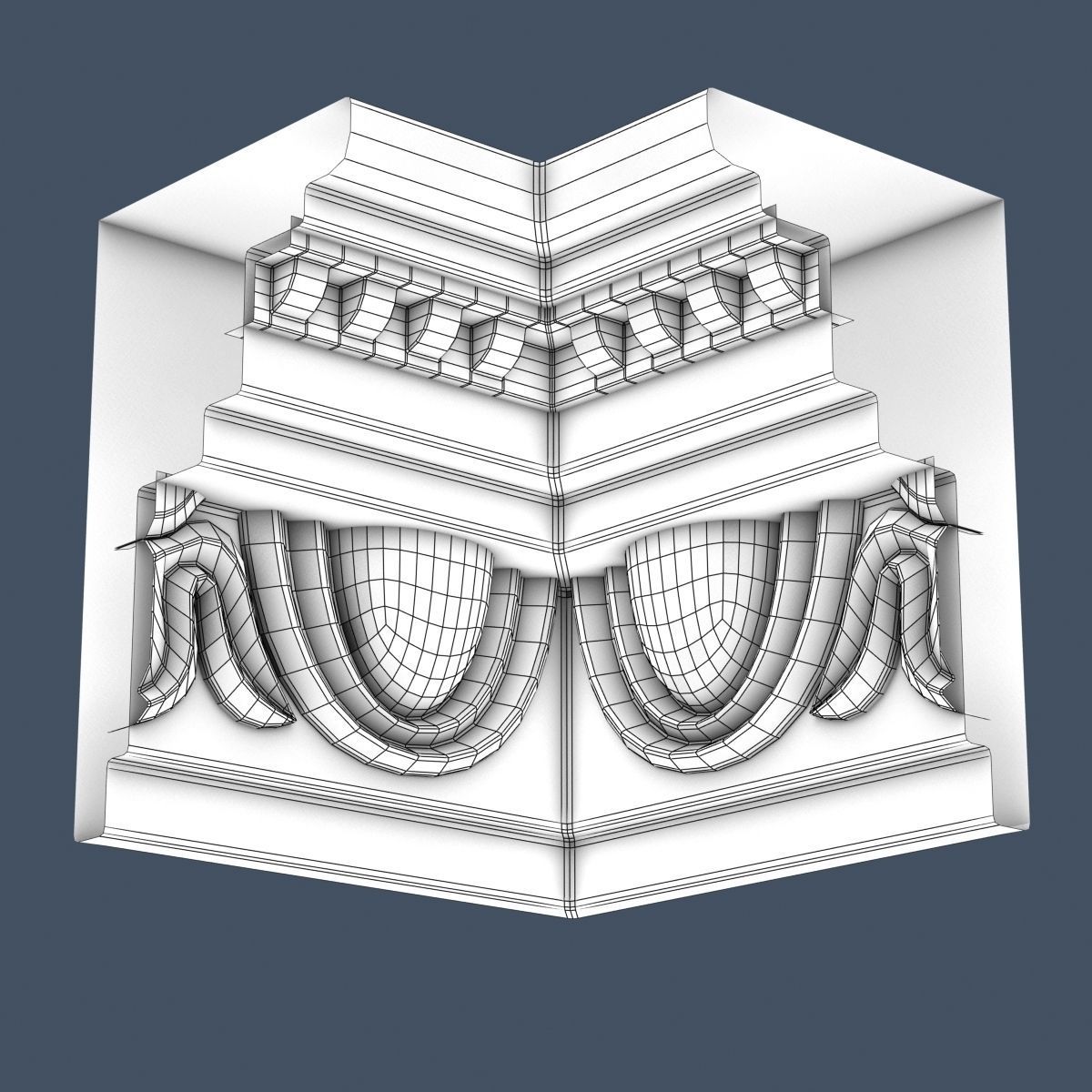 Decorative Crown Molding 3D model_5