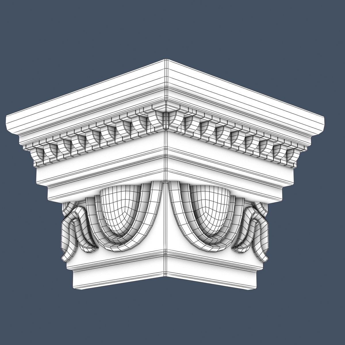 Decorative Crown Molding 3D model_3