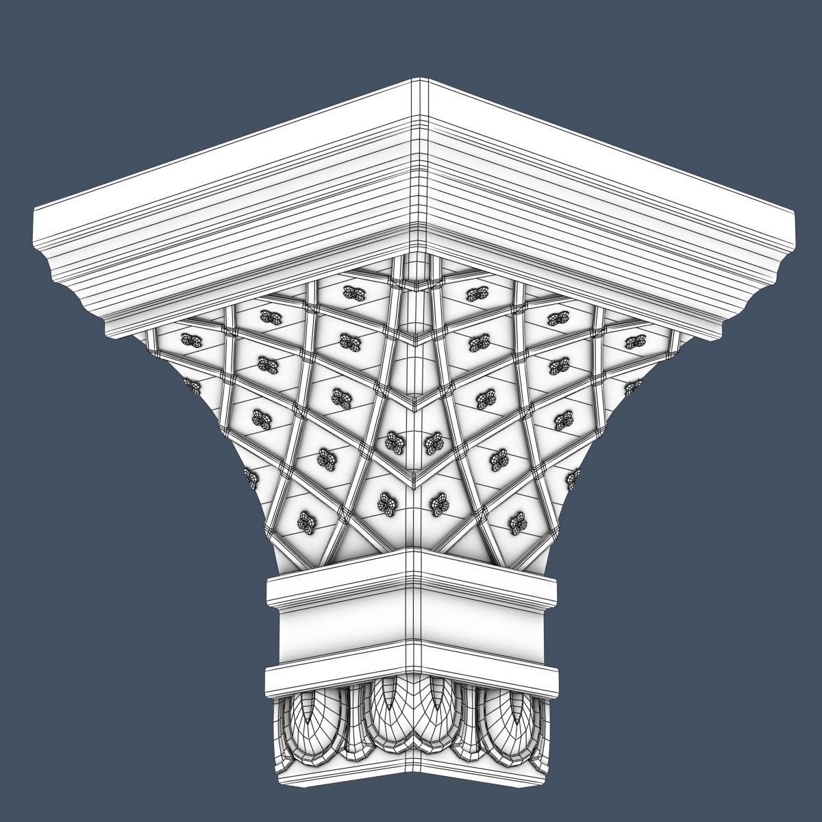 Decorative Crown Molding 3D model_3