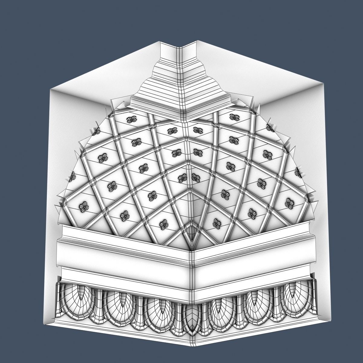 Decorative Crown Molding 3D model_5