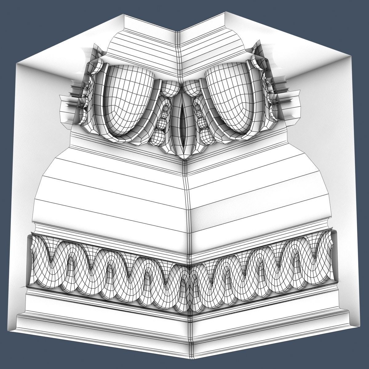Decorative Crown Molding 3D model_5