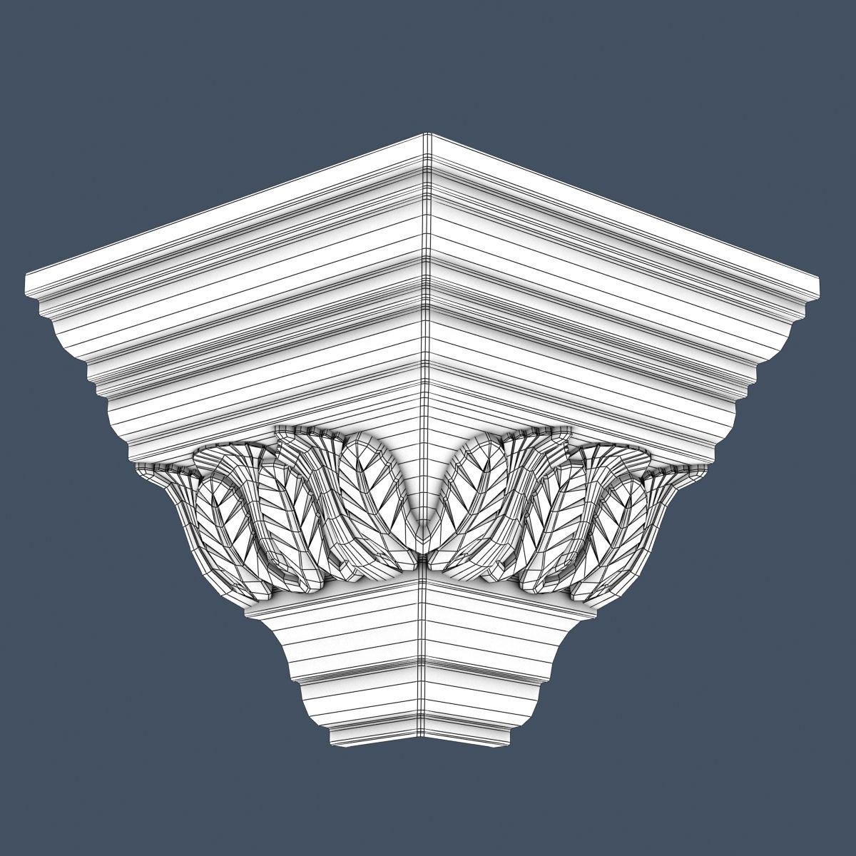 Decorative Crown Molding 3D model_3