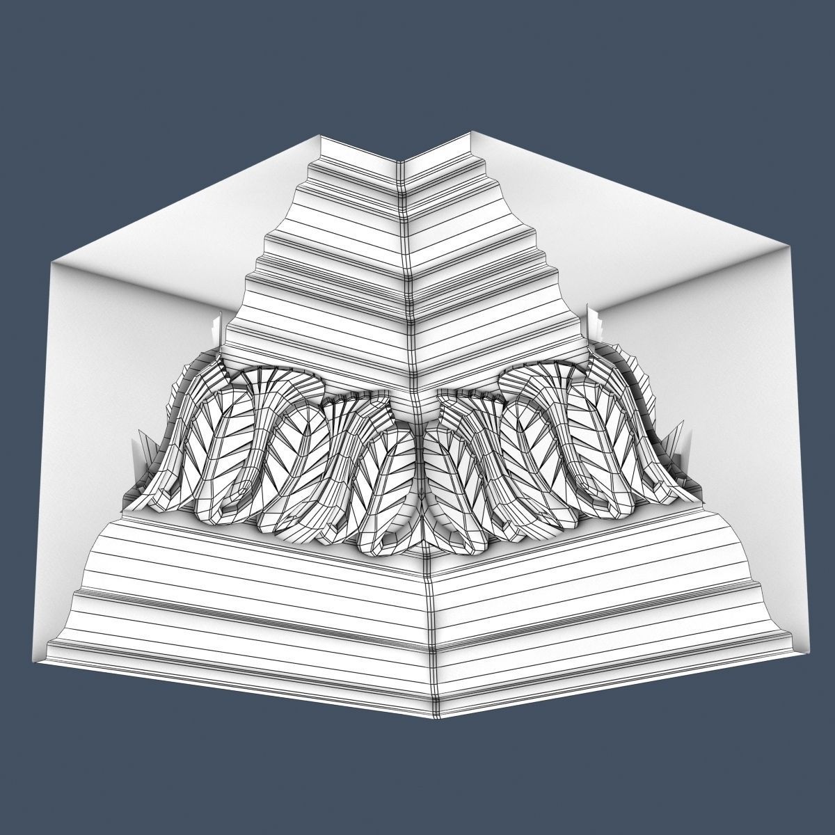 Decorative Crown Molding 3D model_5