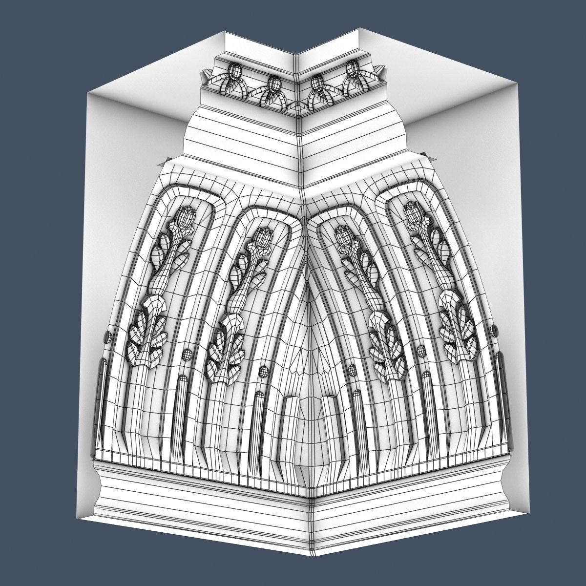 Decorative Crown Molding 3D model_5