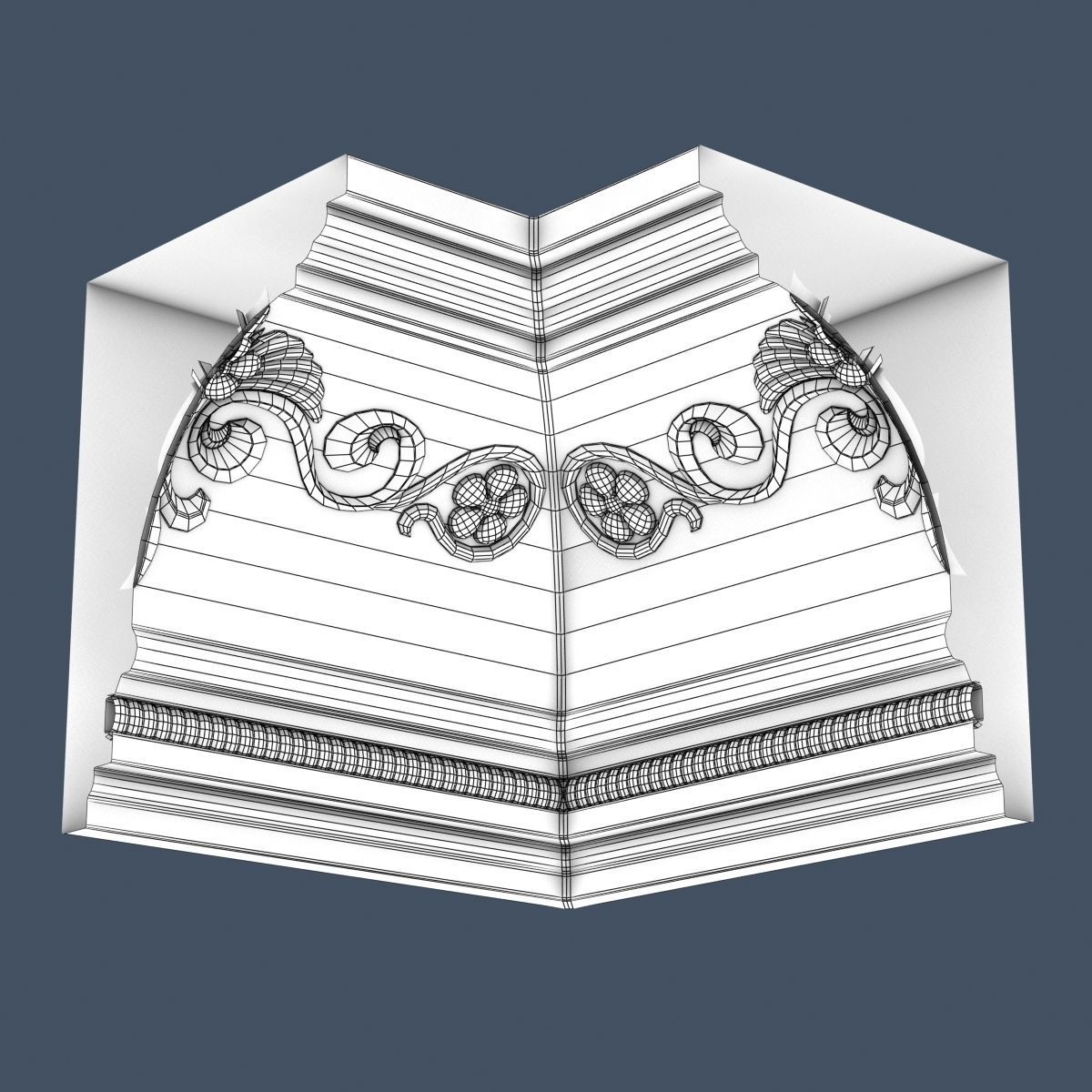 Decorative Crown Molding 3D model_5