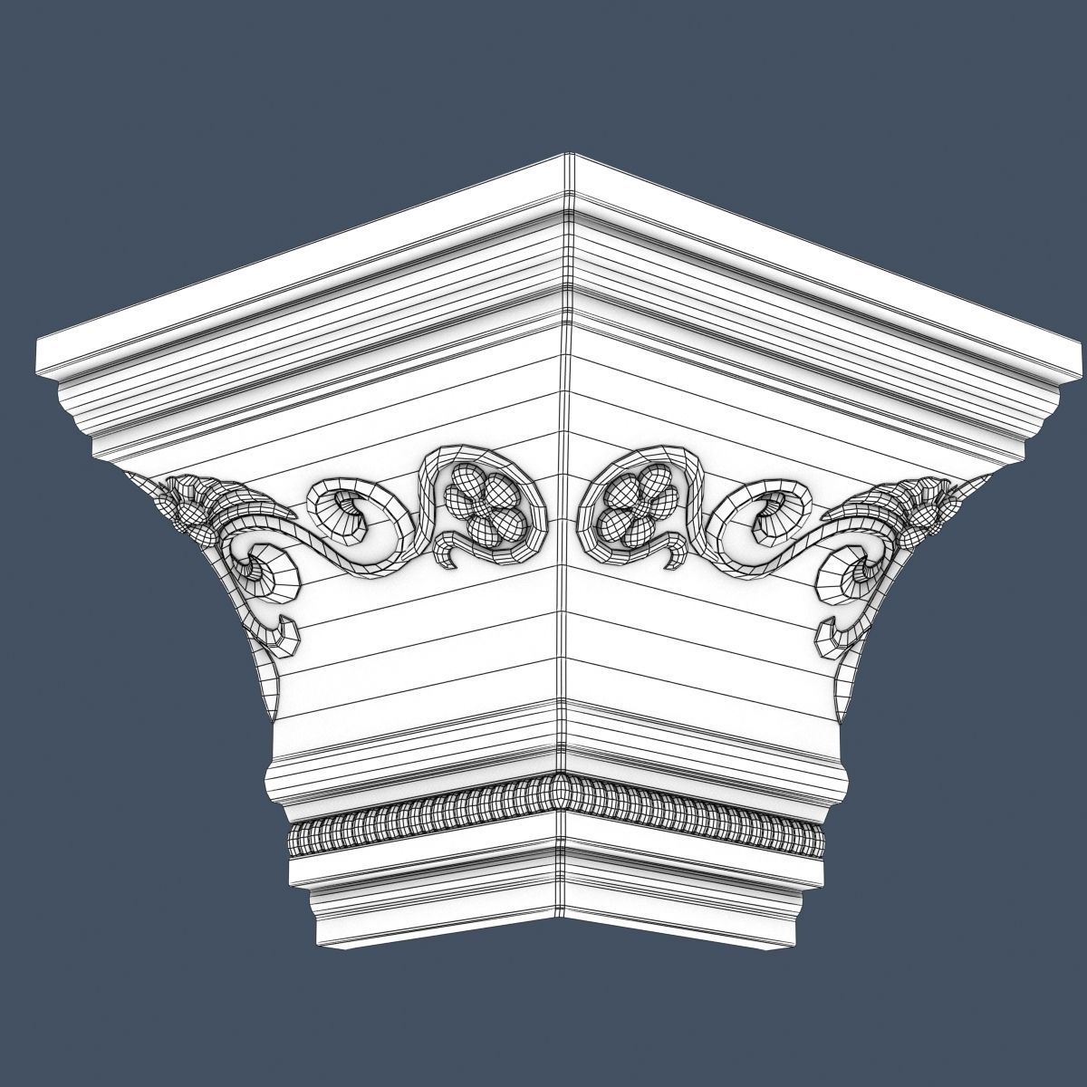 Decorative Crown Molding 3D model_3
