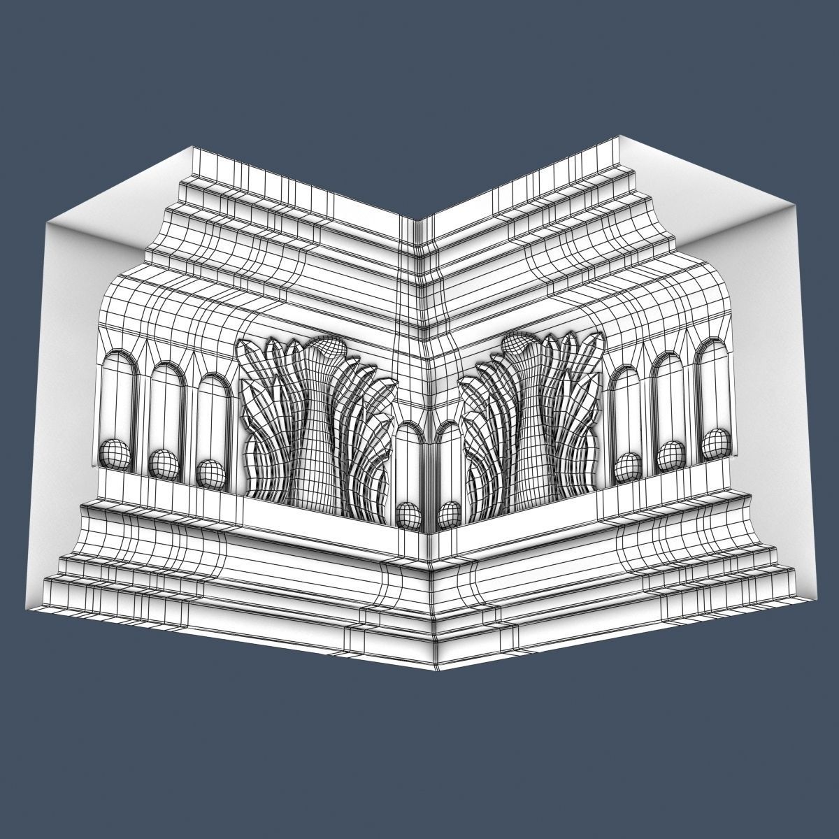 Decorative Crown Molding 3D model_5