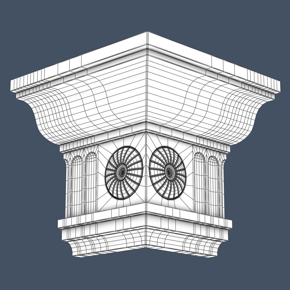 Decorative Crown Molding 3D model_3