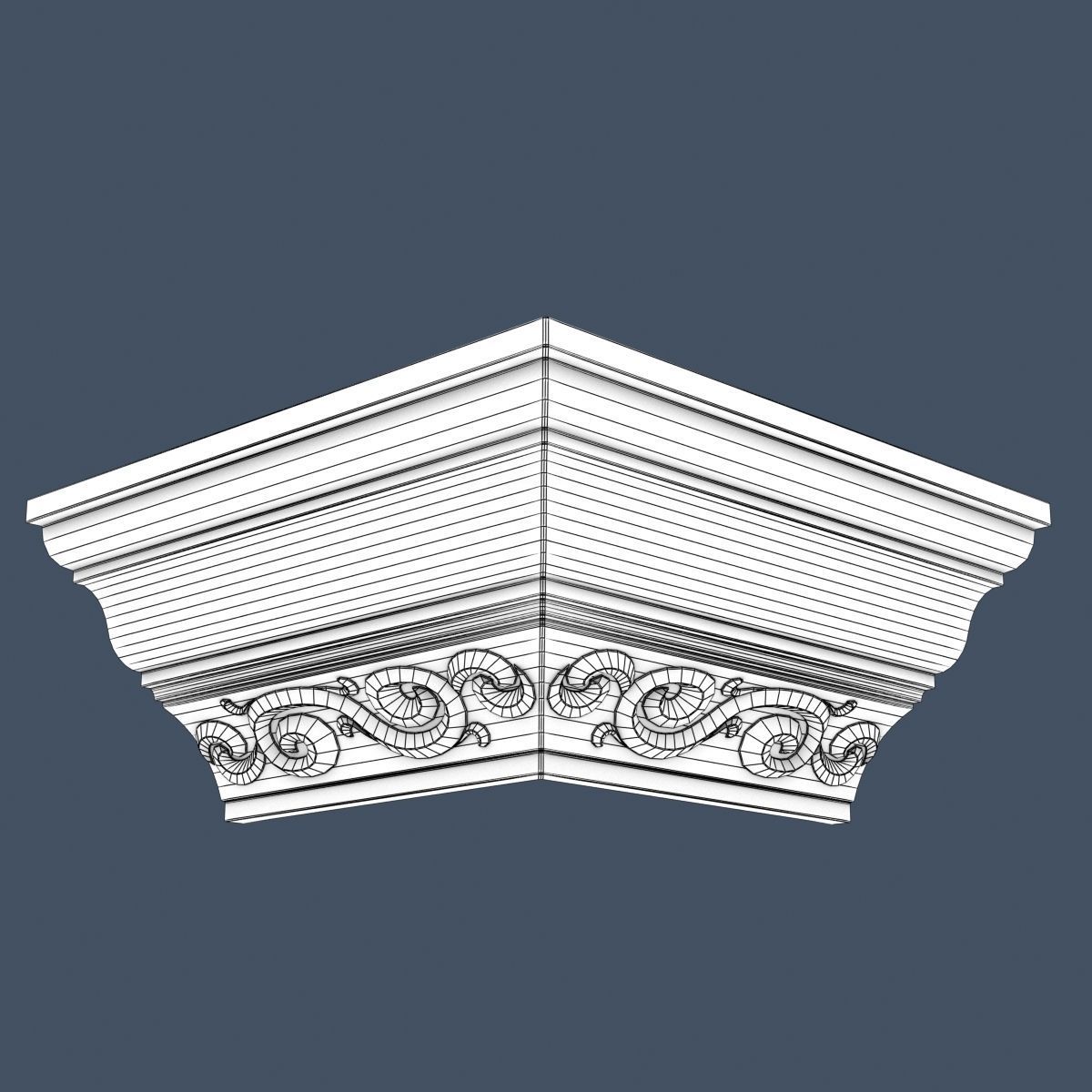 Decorative Crown Molding 3D model_3