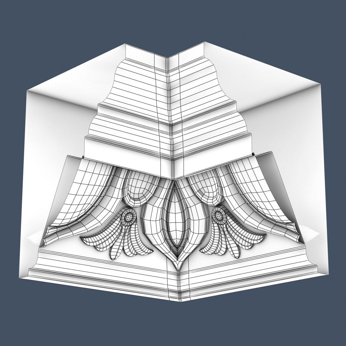 Decorative Crown Molding 3D model_5